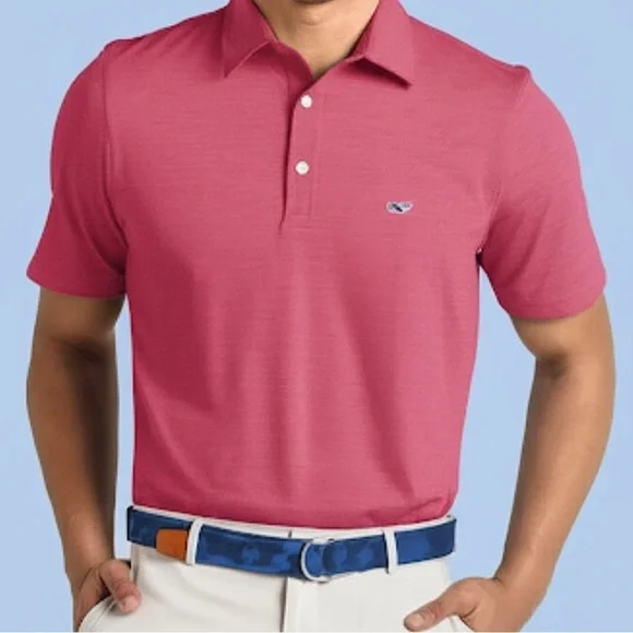 Vineyard Vines St. Kitts Bowline Fit Heathered Red Polo Shirt - Picture 10 of 10